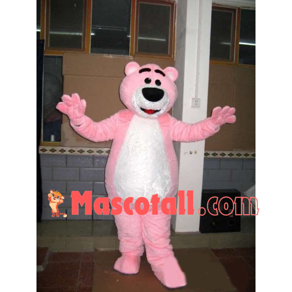 Soft Pink Strawberry Bear Mascot Costume