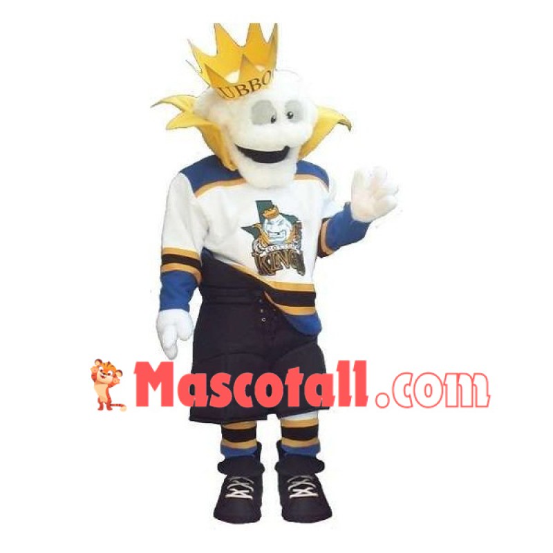 King Of White Plush Monster Mascot Costume