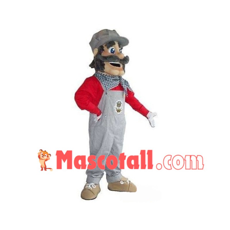 Tired Old Milkman On The Farm Mascot Costume