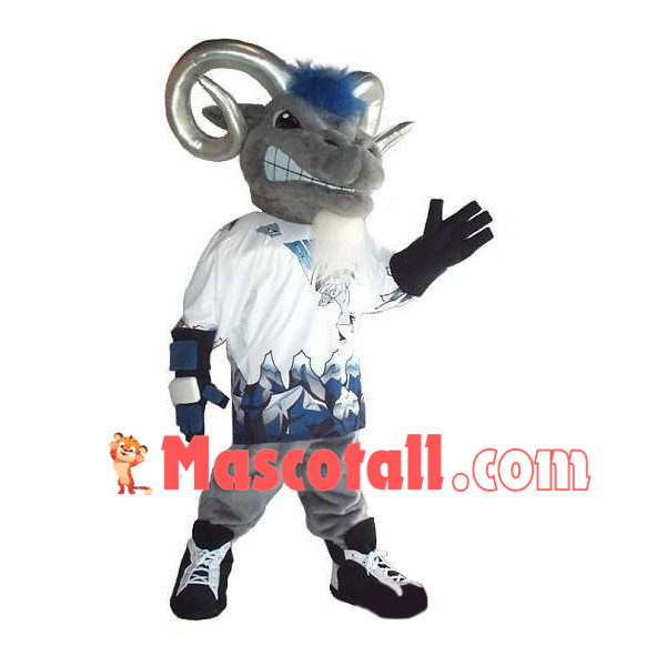 Silver Horned Forceful Antelope Mascot Costume