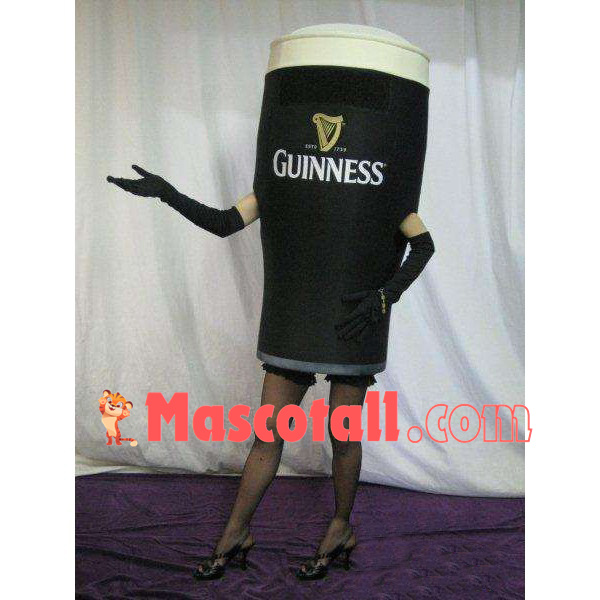 Glass of Dark Beer Cartoon Mascot Costume