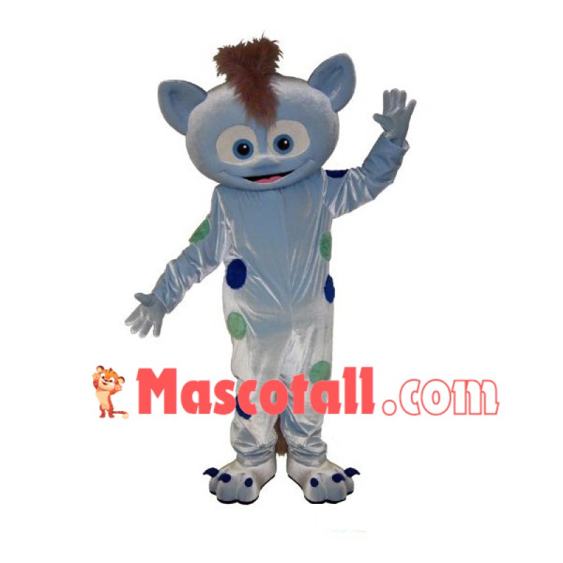 Alien Monster With Brown Hair Mascot Costume