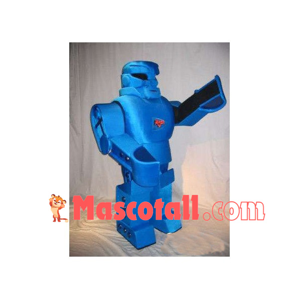 Blue Robot With Shovel Arms Mascot Costume