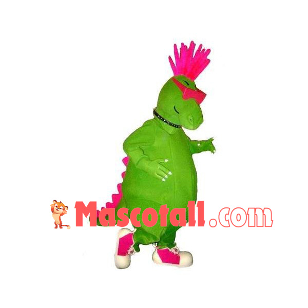 Nightclub Bungee Green Dinosaur Mascot Costume