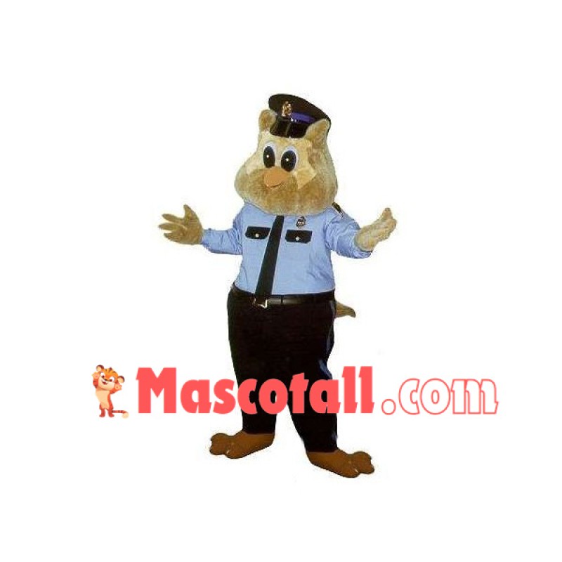 Police Owl Doing Investigation Mascot Costume