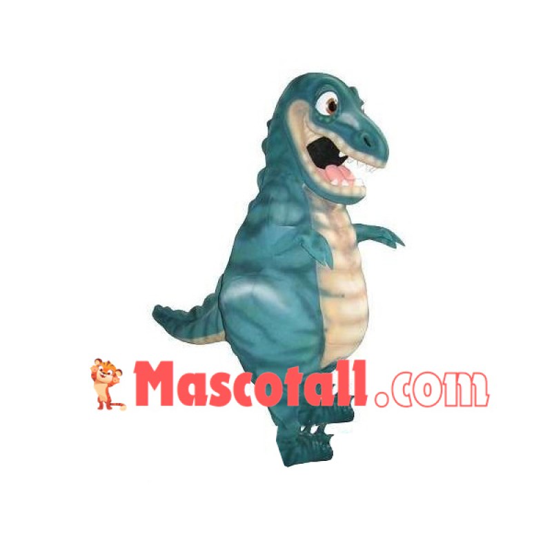 Cowering Blue Dinosaur Baby Mascot Costume