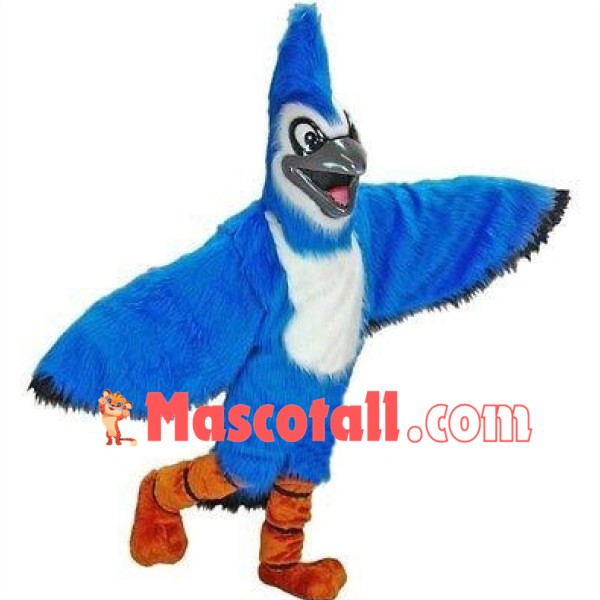 Happy American Blue Jay Mascot Adult Costume 