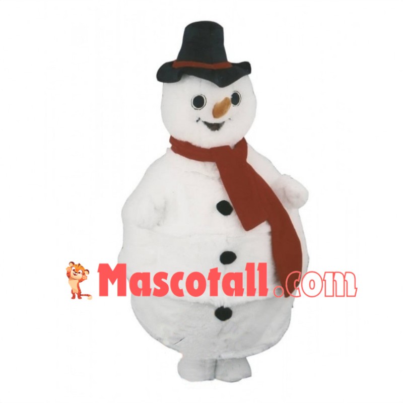 Happy Snowman Mascot Costume 