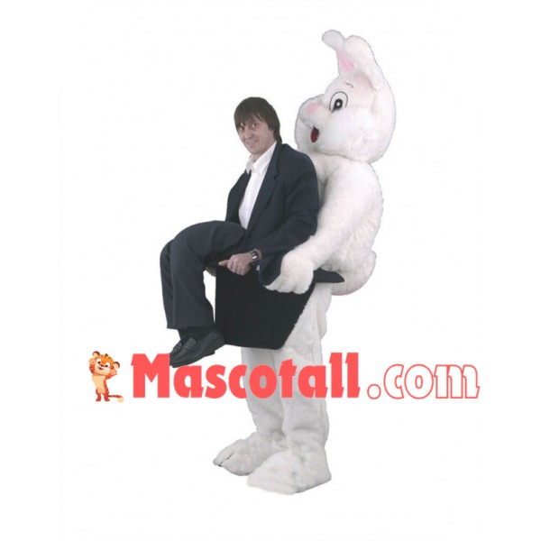 White Rabbit With Top Hat Mascot Adult Costume 