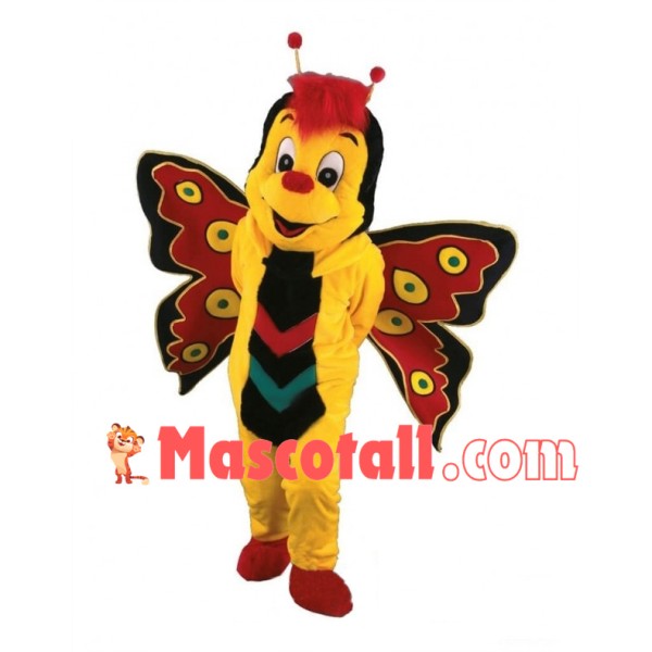 Lovely Yellow Butterfly Mascot Adult Costume 