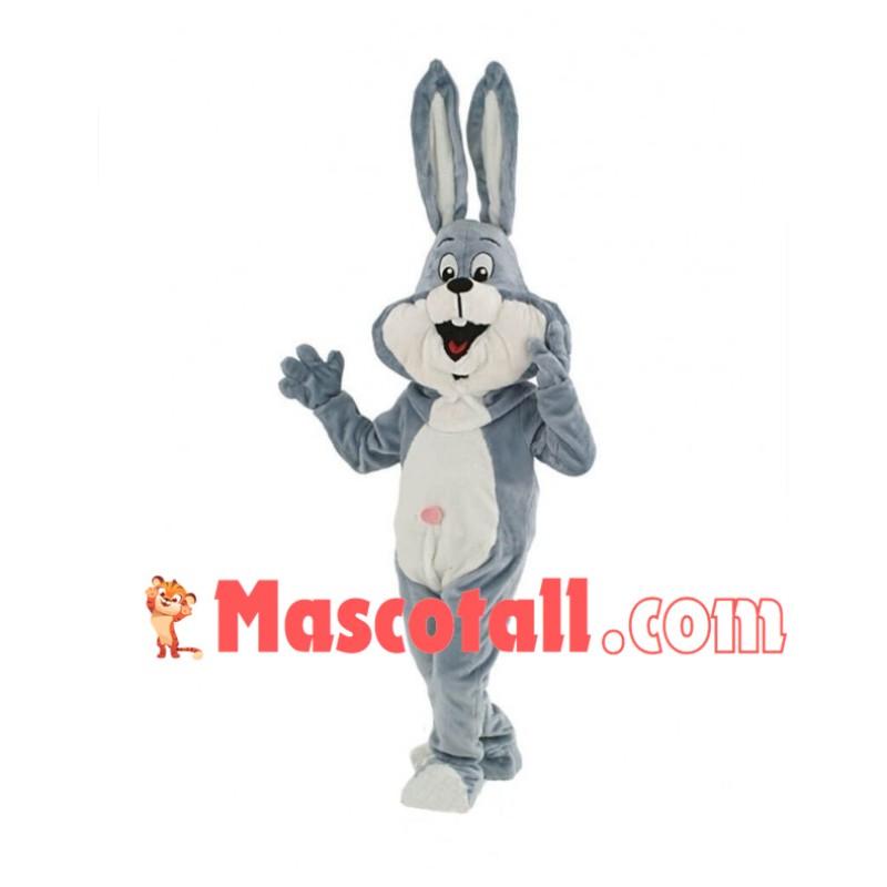 Lovely Grey Bunny Mascot Adult Costume	