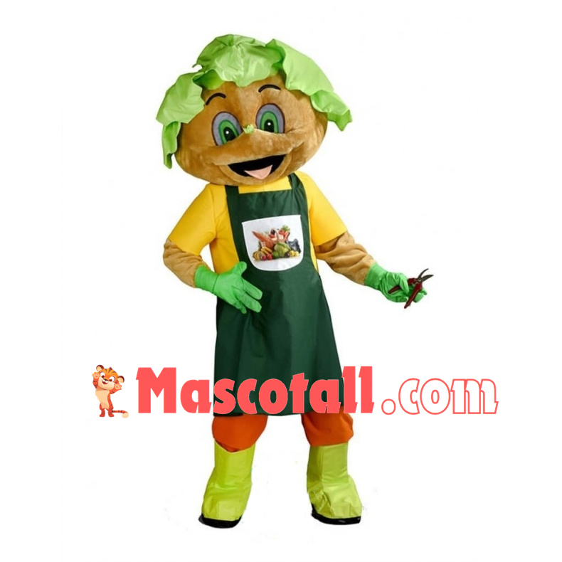 Lovely Gardener Lettuce Man Mascot Costume 