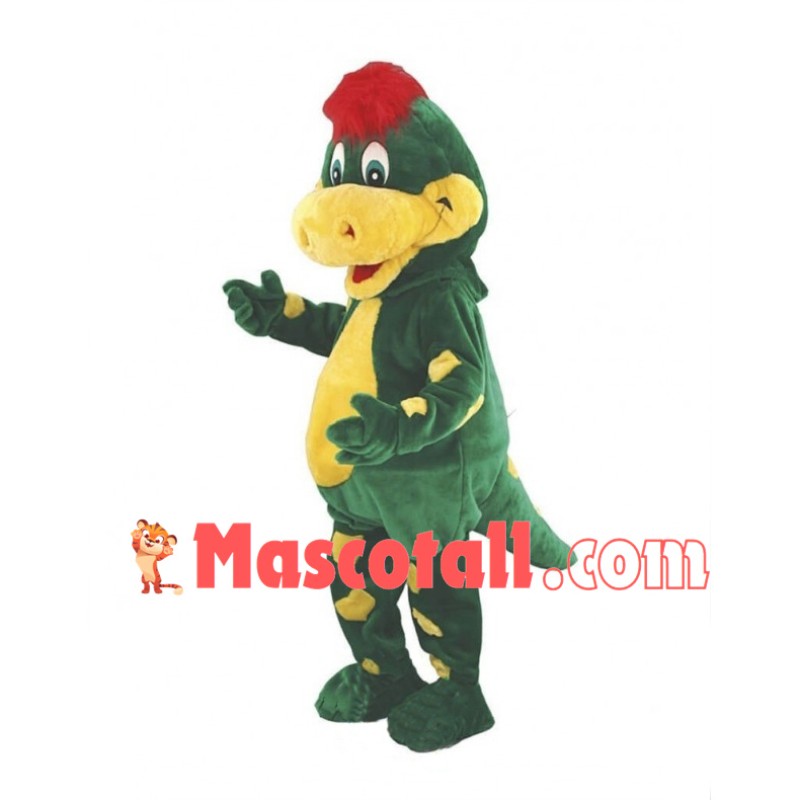 Green Dino the Dinosaur Mascot Adult Costume 