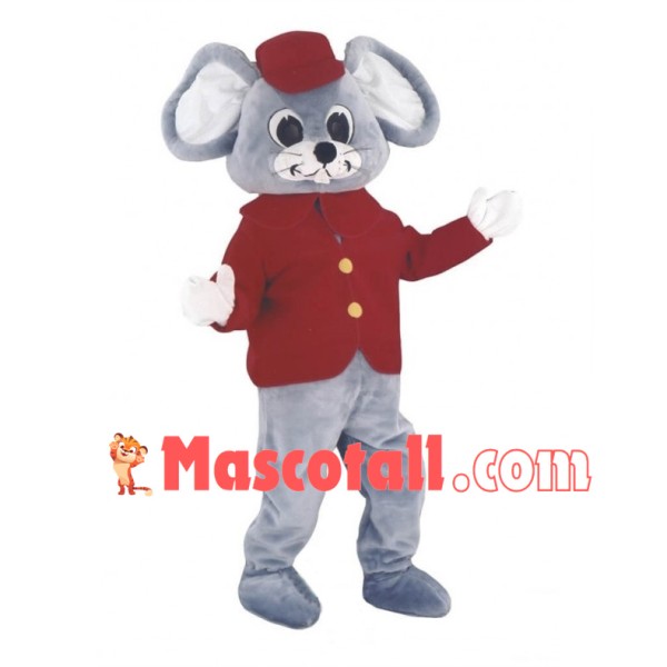 Circus Grey Mouse Mascot Adult Costume 