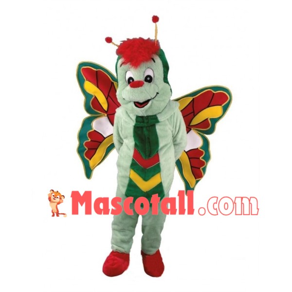 Green Butterfly Mascot Adult Costume