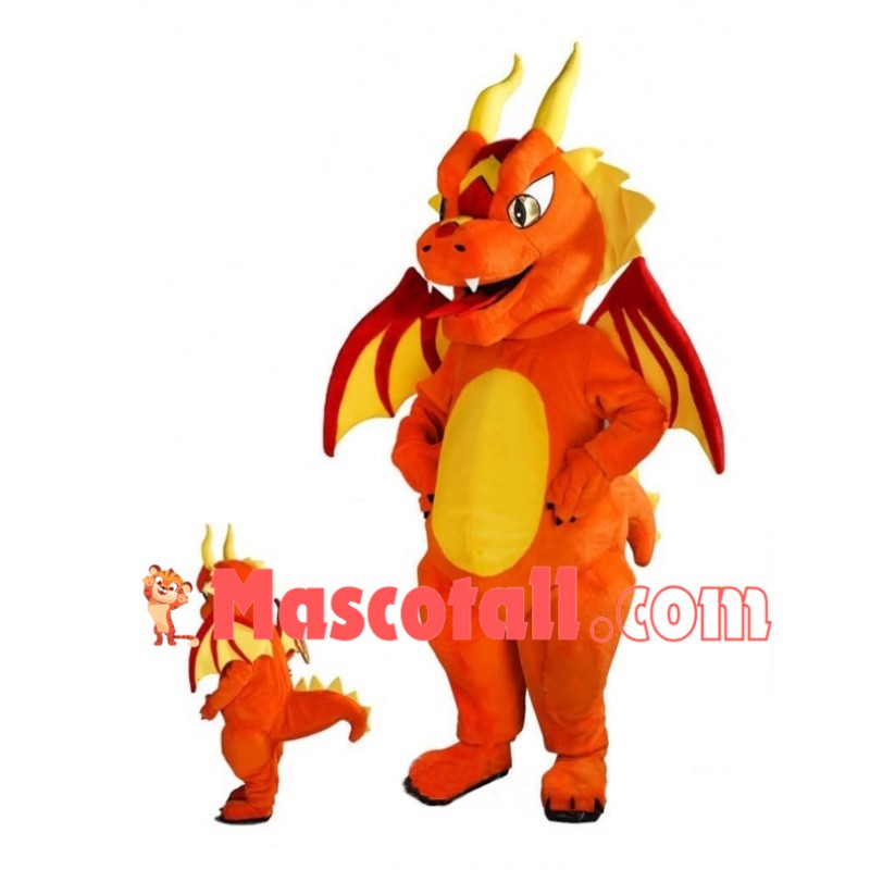 Fiery Dragon Mascot Costume