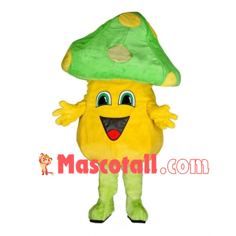 Adult Cartoon Green Mushroom Mascot Costume 