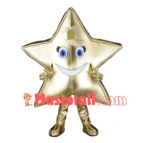 Deluxe Cartoon Golden Star Mascot Costume