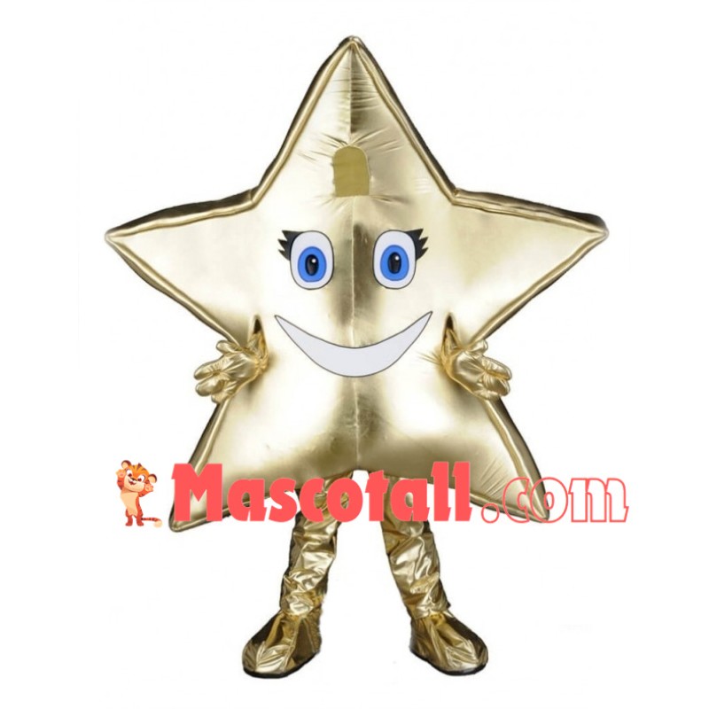 Deluxe Cartoon Golden Star Mascot Costume