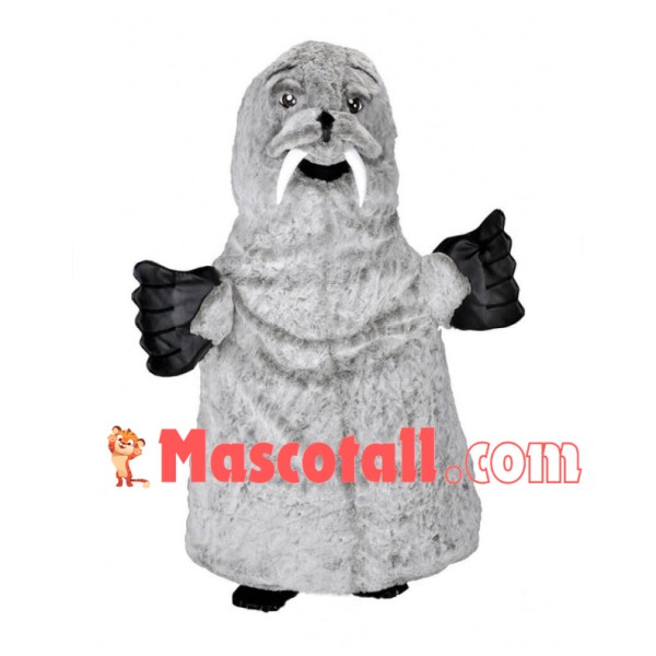 Grey Walrus Mascot Costume 