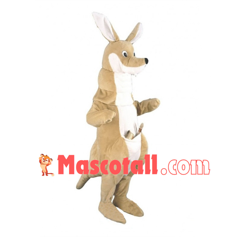 Beige Kangaroo Mascot Costume
