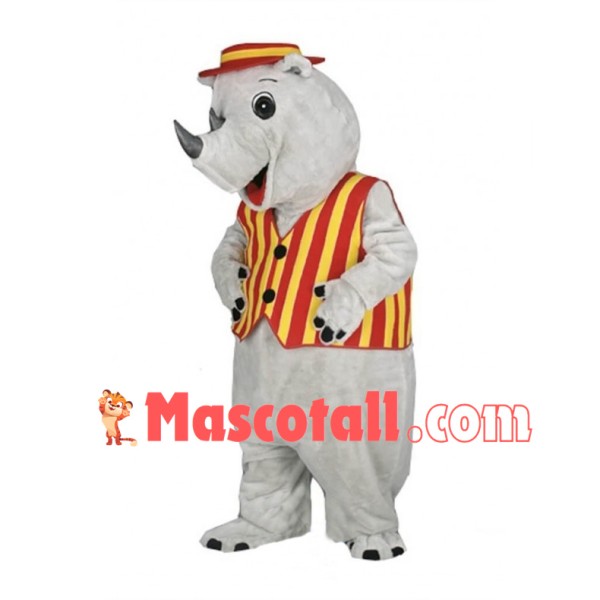Lovely Grey Rhino Mascot Costume Fancy Dress Outfit