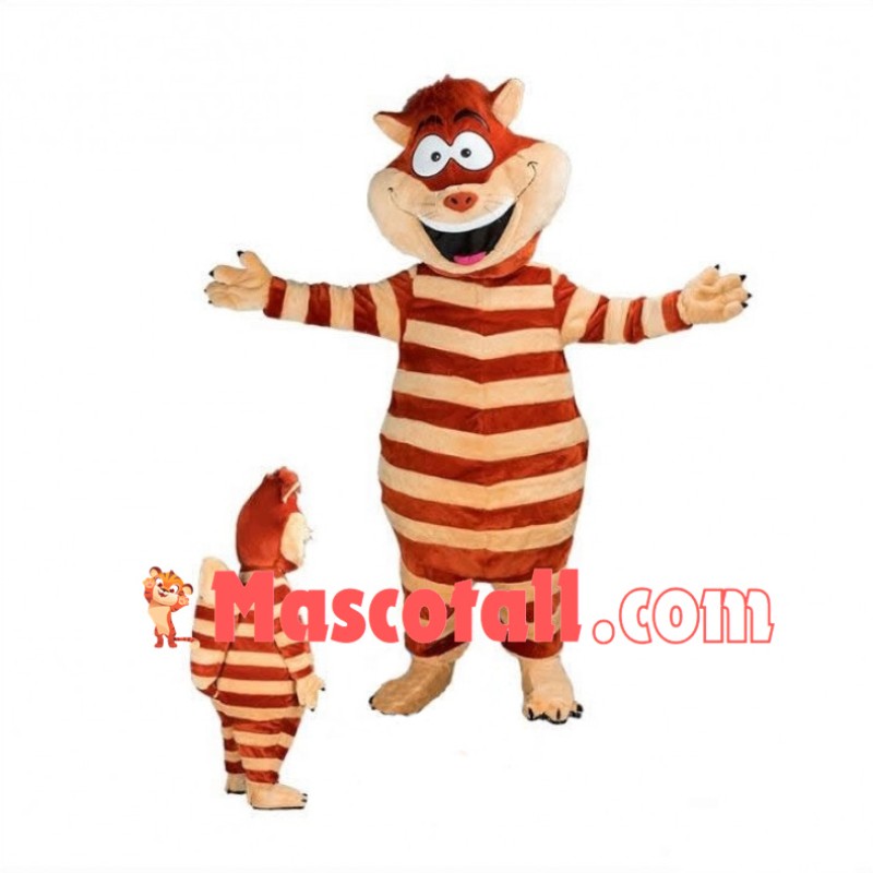 Mischievous Brown Cheshire Cat Mascot Costume	