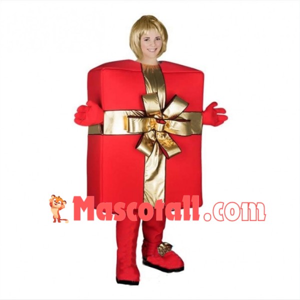 Red Present Box Mascot Costume 