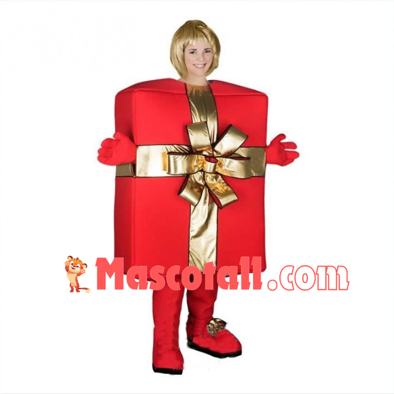 Red Present Box Mascot Costume 
