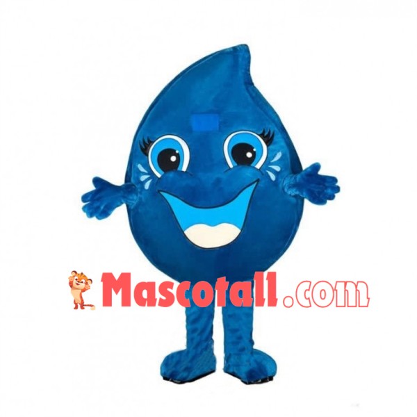 Deluxe Cartoon Blue Water Drop Mascot Costume 