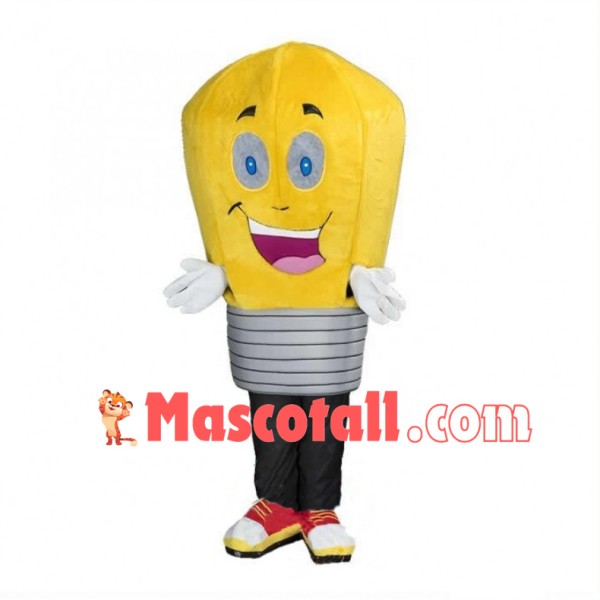 Deluxe Cartoon Yellow Light Bulb Mascot Costume 
