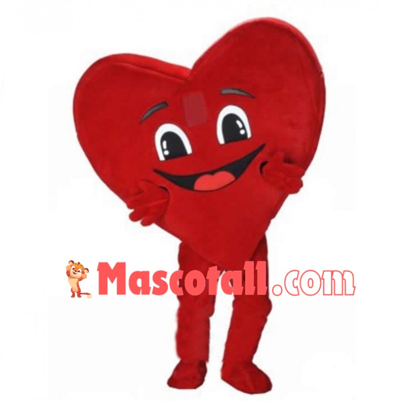 Deluxe Cartoon Red Heart Mascot Adult Costume