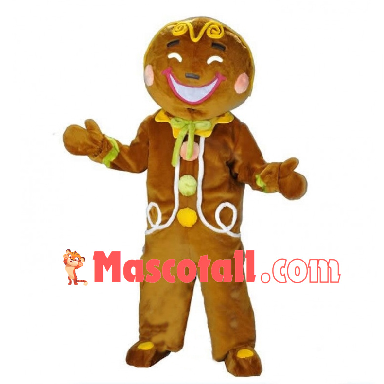 Adult Size Gingerbread Man Mascot Costume 