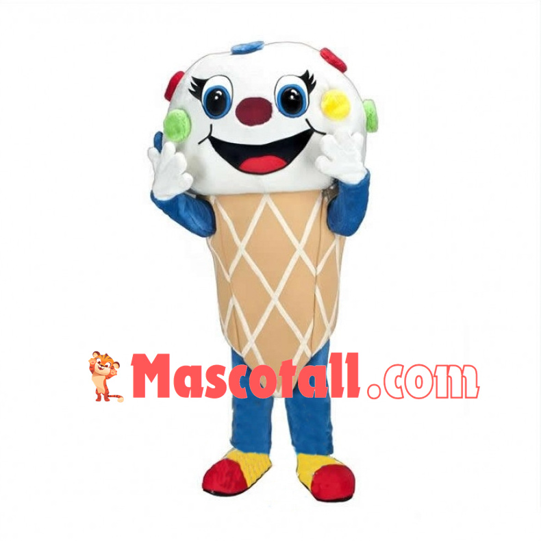 Deluxe Cartoon Ice Cream Cone Cupcake Mascot Costume 