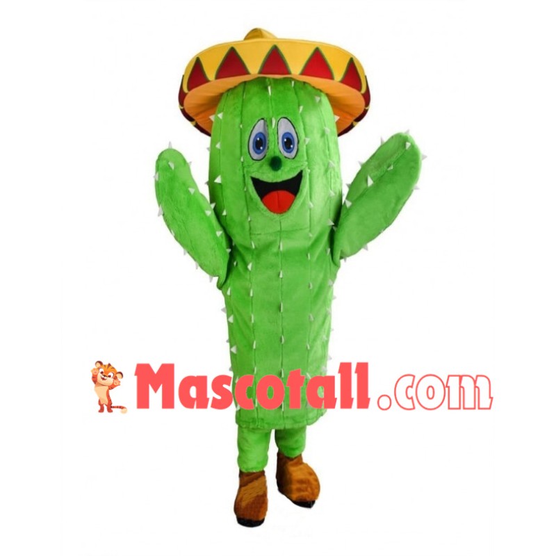 Adult Cartoon Mexican Cactus Mascot Costume 