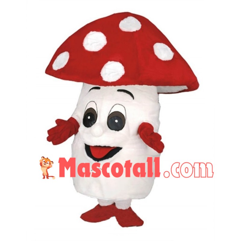 Adult Cartoon Red Mushroom Mascot Costume	
