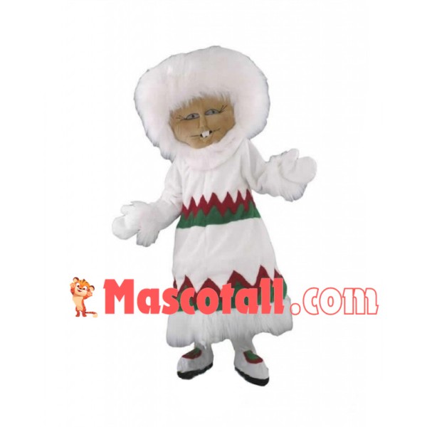 Eskimo Woman Mascot Costume  