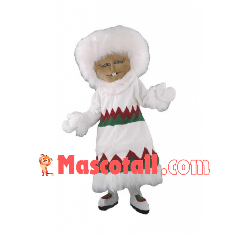 Eskimo Woman Mascot Costume  