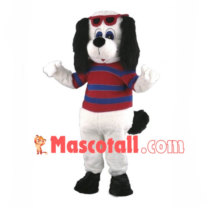 Cute White Dog Mascot Costume Fancy Dress Outfit