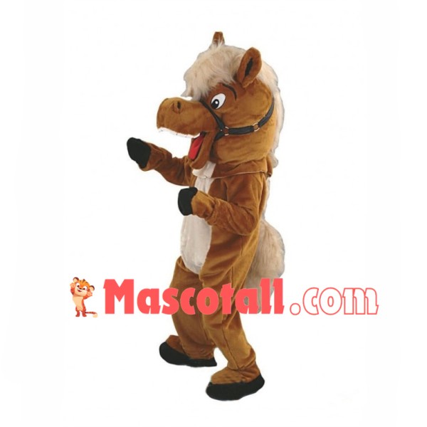 Screaming Brown Horse Mascot Costume 