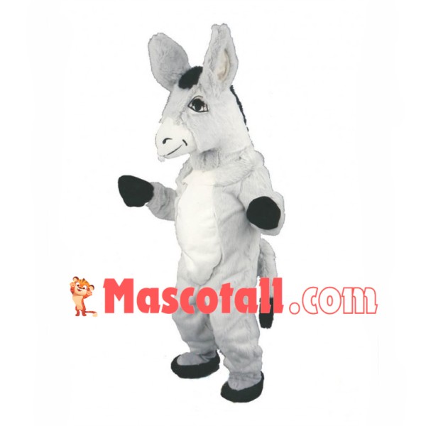 Long Plush Grey Donkey Mascot Costume 