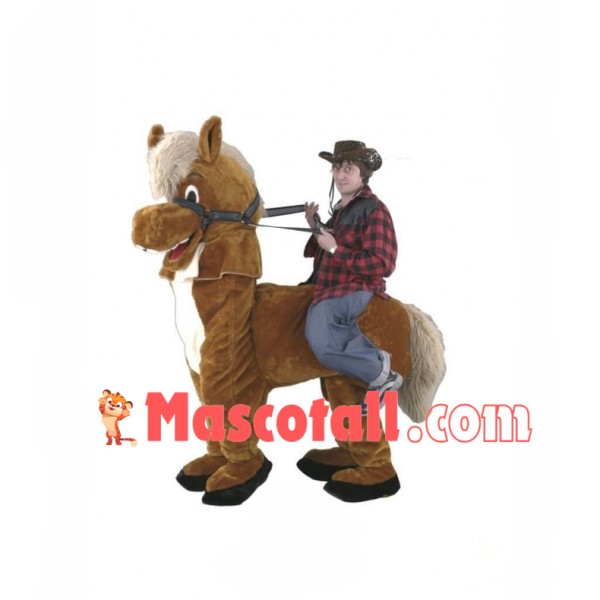 Carry Me Ride On Brown Horse Costume Animal Funny Pants Novelty For 2 Person