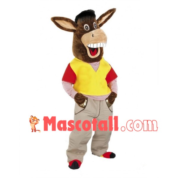Happy Donkey Mascot Costume Fancy Dress Outfit