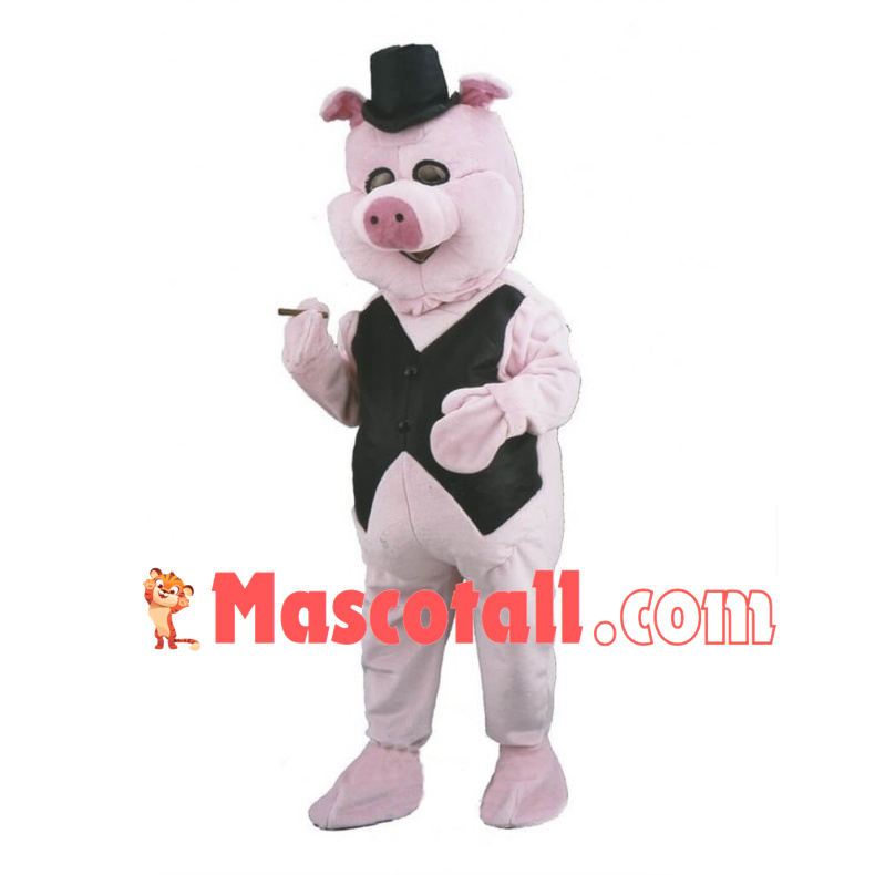 Gentleman Pig Mascot Adult Costume 