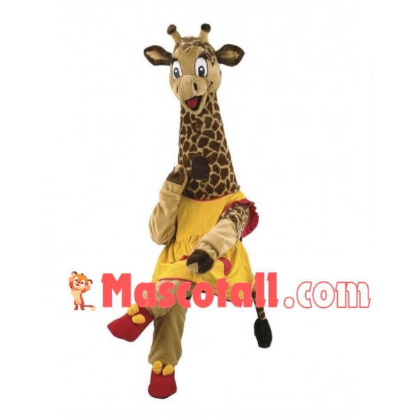 Giraffe Girl Mascot Costume 