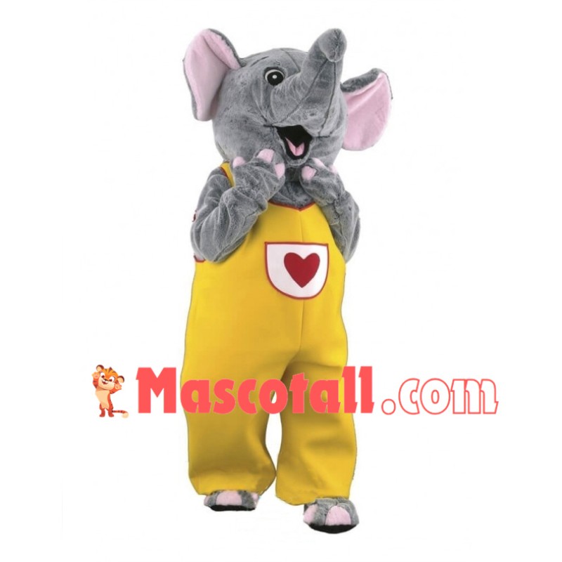 Cute Grey Elephant Mascot Costume Fancy Dress Outfit