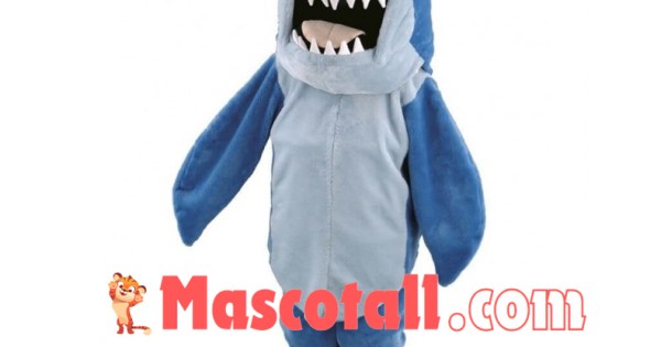 Fierce Blue Shark Mascot Adult Costume