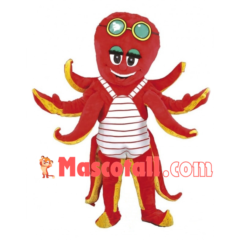 Lovely Red Octopus Mascot Costume Fancy Dress Outfit