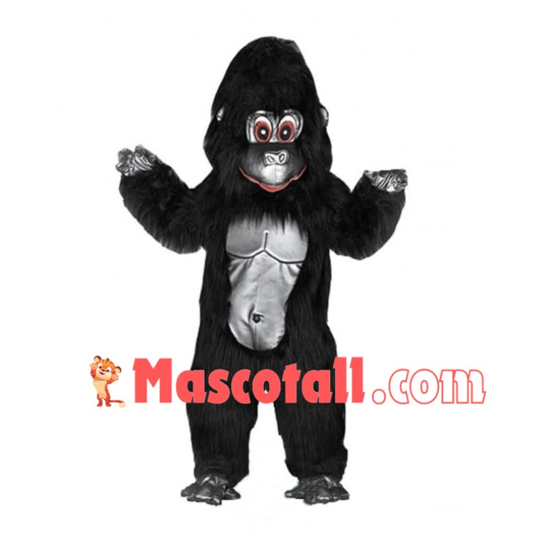 Black Gorilla Long Fur Mascot Adult Costume