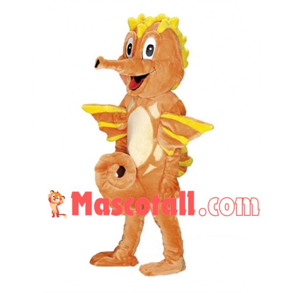 Orange Seahorse Mascot Adult Costume